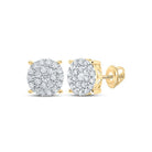 Dazzling 10kt Yellow Gold Diamond Cluster Earrings - Splendid Jewellery