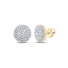 Dazzling 10kt Yellow Gold Diamond Cluster Earrings - A Mesmerizing Delight - Splendid Jewellery