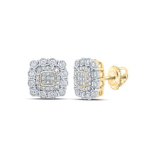Load image into Gallery viewer, Dazzling 10kt Yellow Gold Diamond Square Earrings - Splendid Jewellery