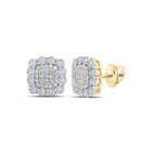Dazzling 10kt Yellow Gold Diamond Square Earrings - Splendid Jewellery