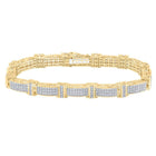 Dazzling 10kt Yellow Gold Men's Diamond Link Bracelet - 5 - 3/4 Ct.t.w. - Splendid Jewellery