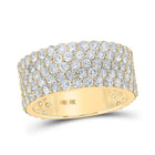 Dazzling 10kt Yellow Gold Mens Round Diamond 5 - Row Band Ring - 5 - 3/8 Cttw - Splendid Jewellery