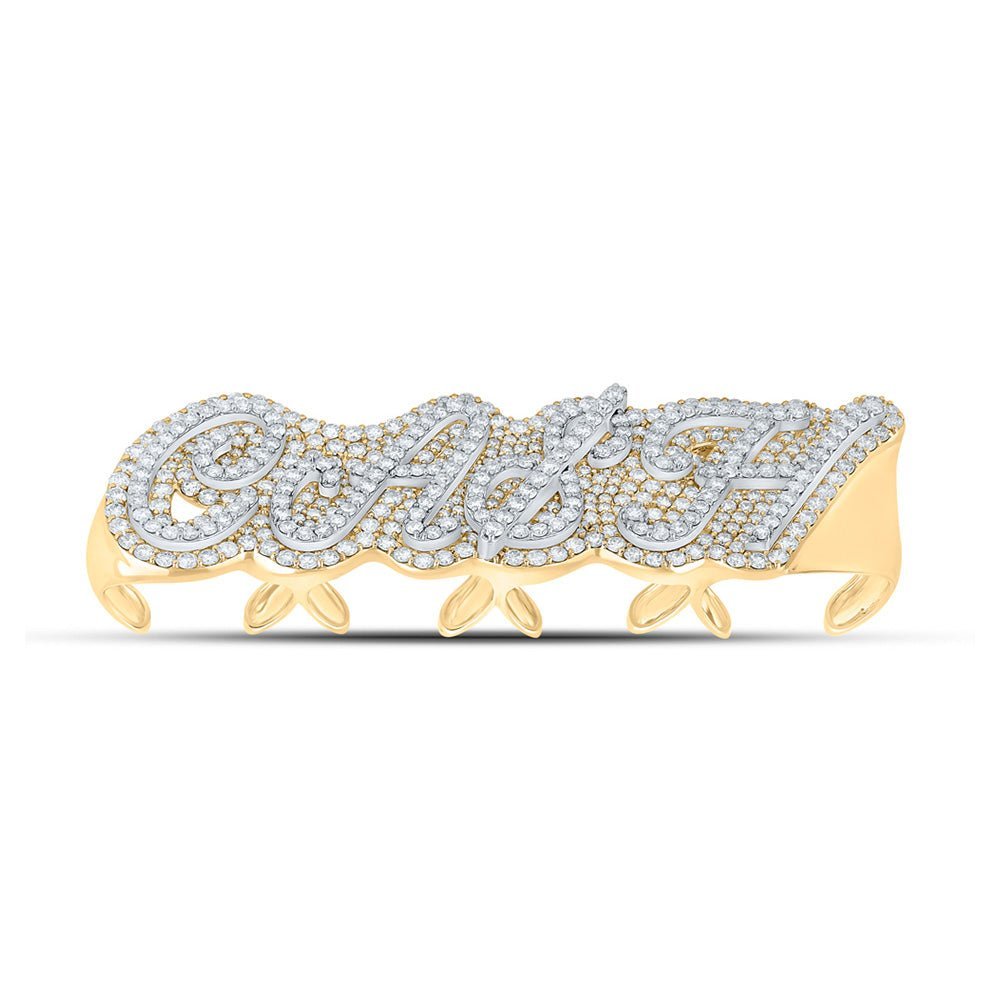 Dazzling 10kt Yellow Gold Mens Round Diamond Cash 4 - Finger Ring - 14 - 1/3 Cttw - Splendid Jewellery