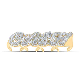 Dazzling 10kt Yellow Gold Mens Round Diamond Cash 4 - Finger Ring - 14 - 1/3 Cttw - Splendid Jewellery