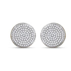 Dazzling 10kt Yellow Gold Men's Round Diamond Circle Cluster Stud Earrings - 5/8 Cttw  Side View from Splendid Jewellery