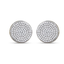 Load image into Gallery viewer, Dazzling 10kt Yellow Gold Men's Round Diamond Circle Cluster Stud Earrings - 5/8 Cttw - Splendid Jewellery