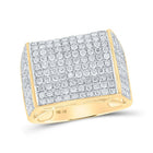 Dazzling 10kt Yellow Gold Mens Round Diamond Cluster Ring - 2 - 1/2 Cttw - Splendid Jewellery