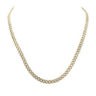 Dazzling 10kt Yellow Gold Men's Round Diamond Cuban Link Necklace - 4 - 3/4 Cttw - Splendid Jewellery