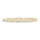 Dazzling 10kt Yellow Gold Mens Round Diamond Link Bracelet - 4 - 1/2 Cttw - Splendid Jewellery