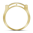 Dazzling 10kt Yellow Gold Men's Round Diamond Rectangle Cluster Ring 1/2 Cttw product Side View 2 from Splendid Jewellery