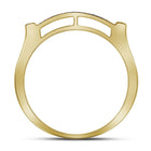 Dazzling 10kt Yellow Gold Men's Round Diamond Rectangle Cluster Ring 1/2 Cttw product Top View from Splendid Jewellery