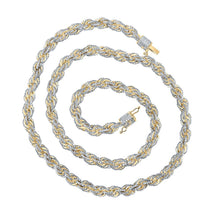 Load image into Gallery viewer, Dazzling 10kt Yellow Gold Men's Round Diamond Rope Chain Necklace - 16 - 3/4 Cttw - Splendid Jewellery