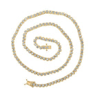 Dazzling 10kt Yellow Gold Men's Round Diamond Tennis Chain Necklace - 4 - 3/8 Cttw - Splendid Jewellery