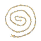 Dazzling 10kt Yellow Gold Men's Round Diamond Tennis Chain Necklace - 4 - 3/8 Cttw - Splendid Jewellery