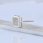 Dazzling 10kt Yellow Gold Men's Square Diamond Earrings - 1/10 Cttw - Splendid Jewellery