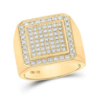 Dazzling 10kt Yellow Gold Mens Square Diamond Ring - 1 - 1/3 Cttw - Splendid Jewellery