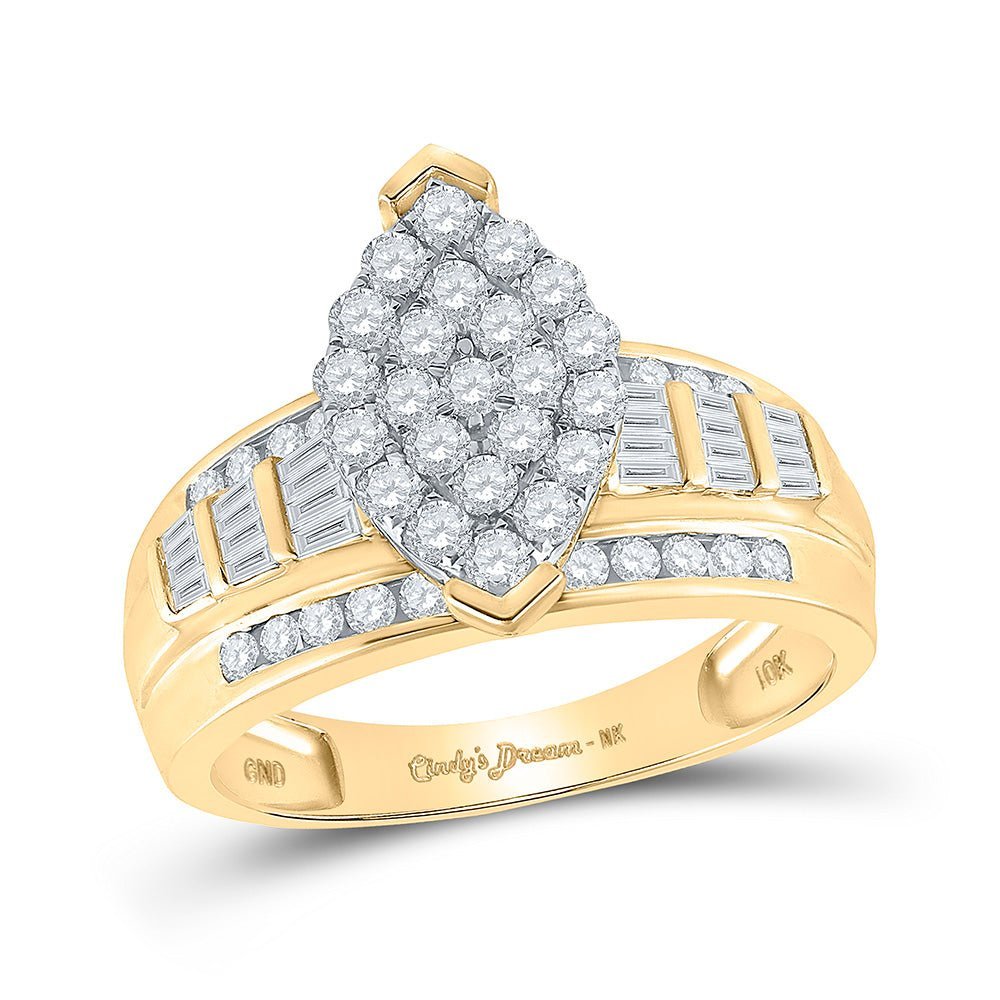 Dazzling 10kt Yellow Gold Oval Diamond Bridal Wedding Ring - Splendid Jewellery