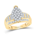 Dazzling 10kt Yellow Gold Oval Diamond Bridal Wedding Ring - Splendid Jewellery