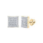 Dazzling 10kt Yellow Gold Square Diamond Earrings - A Timeless Masterpiece - Splendid Jewellery