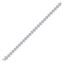 Load image into Gallery viewer, Dazzling 14kt White Gold Diamond Heart Tennis Bracelet - 6-3/8 Cttw - Side View