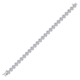 Dazzling 14kt White Gold Diamond Heart Tennis Bracelet - 6 - 3/8 Cttw - Splendid Jewellery