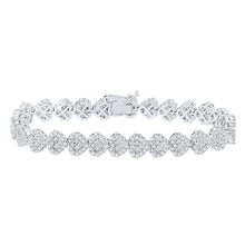 Load image into Gallery viewer, Dazzling 14kt White Gold Diamond Heart Tennis Bracelet - 6 - 3/8 Cttw - Splendid Jewellery