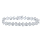 Dazzling 14kt White Gold Diamond Heart Tennis Bracelet - 6-3/8 Cttw - Top View