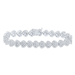 Dazzling 14kt White Gold Diamond Heart Tennis Bracelet - 6 - 3/8 Cttw - Splendid Jewellery