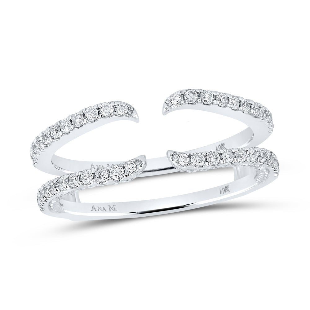 Dazzling 14kt White Gold Diamond Wrap Ring Guard Enhancer - Splendid Jewellery