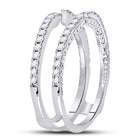 Dazzling 14kt White Gold Diamond Wrap Ring Guard Enhancer - Second Side View