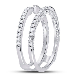 Dazzling 14kt White Gold Diamond Wrap Ring Guard Enhancer - Splendid Jewellery