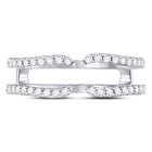 Dazzling 14kt White Gold Diamond Wrap Ring Guard Enhancer - Front View