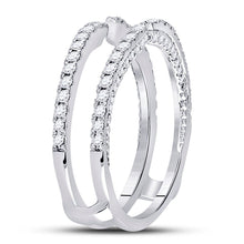 Load image into Gallery viewer, Dazzling 14kt White Gold Diamond Wrap Ring Guard Enhancer - Splendid Jewellery