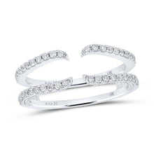 Load image into Gallery viewer, Dazzling 14kt White Gold Diamond Wrap Ring Guard Enhancer - Top View