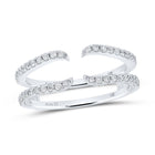 Dazzling 14kt White Gold Diamond Wrap Ring Guard Enhancer - Top View