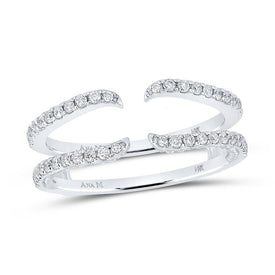 Dazzling 14kt White Gold Diamond Wrap Ring Guard Enhancer - Top View