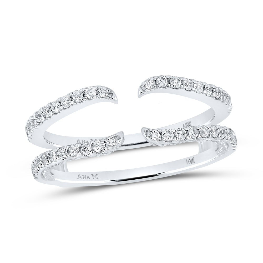 Dazzling 14kt White Gold Diamond Wrap Ring Guard Enhancer - Splendid Jewellery