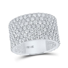 Load image into Gallery viewer, Dazzling 14kt White Gold Men's Round Diamond 7 - Row Statement Band Ring - 7 - 1/2 Ct.t.w. - Splendid Jewellery