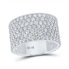 Dazzling 14kt White Gold Men's Round Diamond 7 - Row Statement Band Ring - 7 - 1/2 Ct.t.w. - Splendid Jewellery