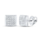 Dazzling 14kt White Gold Princess Diamond Square Earrings - Splendid Jewellery