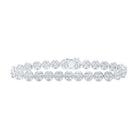 Dazzling 14kt White Gold Round Diamond Circle Link Bracelet - 9 Cttw - Splendid Jewellery