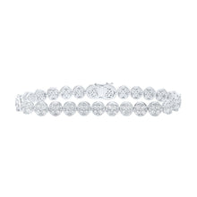 Load image into Gallery viewer, Dazzling 14kt White Gold Round Diamond Circle Link Bracelet - 9 Cttw - Splendid Jewellery