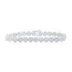 Dazzling 14kt White Gold Round Diamond Circle Link Bracelet - 9 Cttw - Splendid Jewellery