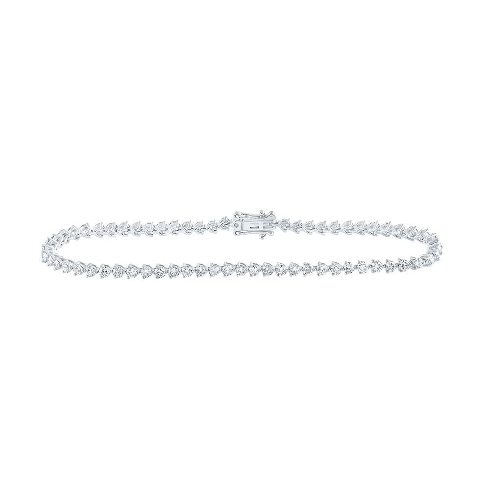 Dazzling 14kt White Gold Round Diamond Tennis Bracelet - 2 - 3/4 Cttw - Splendid Jewellery