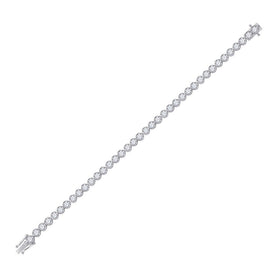 Dazzling 14kt White Gold Round Diamond Tennis Bracelet - 5 Carat Total Weight - Splendid Jewellery