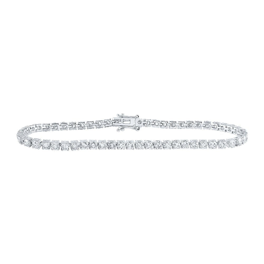 Dazzling 14kt White Gold Women's Round Diamond Fashion Bracelet - 6 Carat Total Weight - Splendid Jewellery