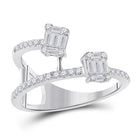 Dazzling Baguette and Round Diamond Fashion Ring | 14kt White Gold Women's 1/2 Cttw | Splendid Jewellery - Splendid Jewellery