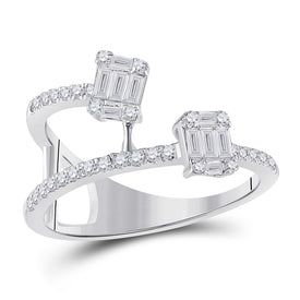 Dazzling Baguette and Round Diamond Fashion Ring | 14kt White Gold Women's 1/2 Cttw | Splendid Jewellery - Splendid Jewellery