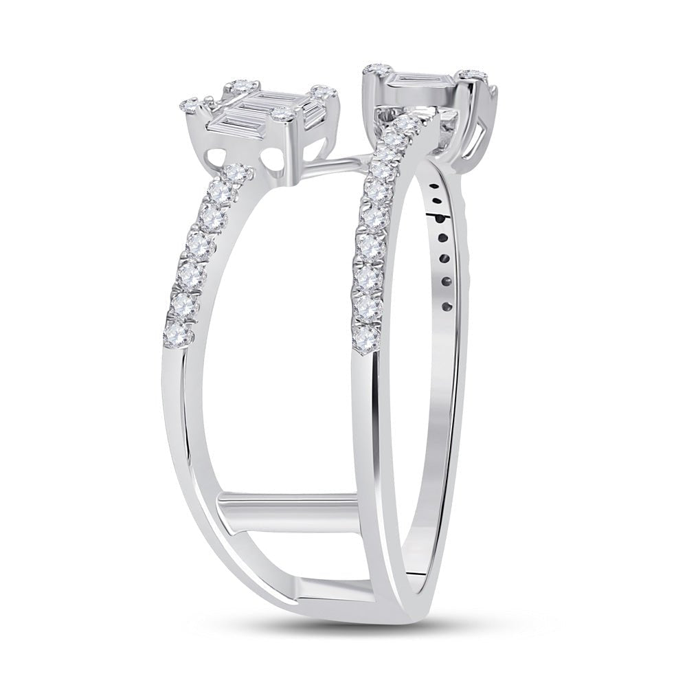 Dazzling Baguette and Round Diamond Fashion Ring | 14kt White Gold Women's 1/2 Cttw | Splendid Jewellery - Splendid Jewellery
