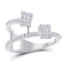 Load image into Gallery viewer, Dazzling Baguette and Round Diamond Fashion Ring - Top View
